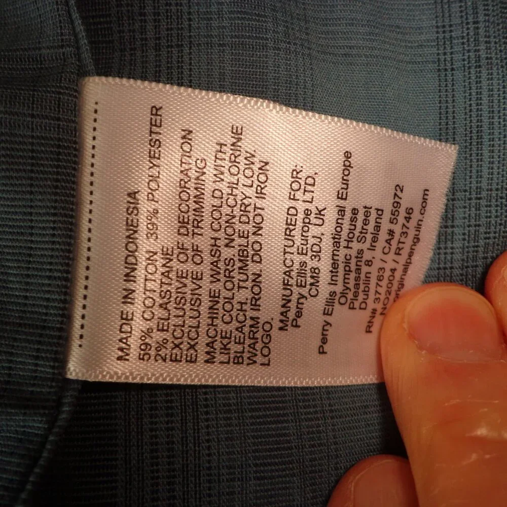 NWOT An Original Penguin by Munsingwear Button Down Blue Plaid Shirt XL/TG/EG - Picture 12 of 14